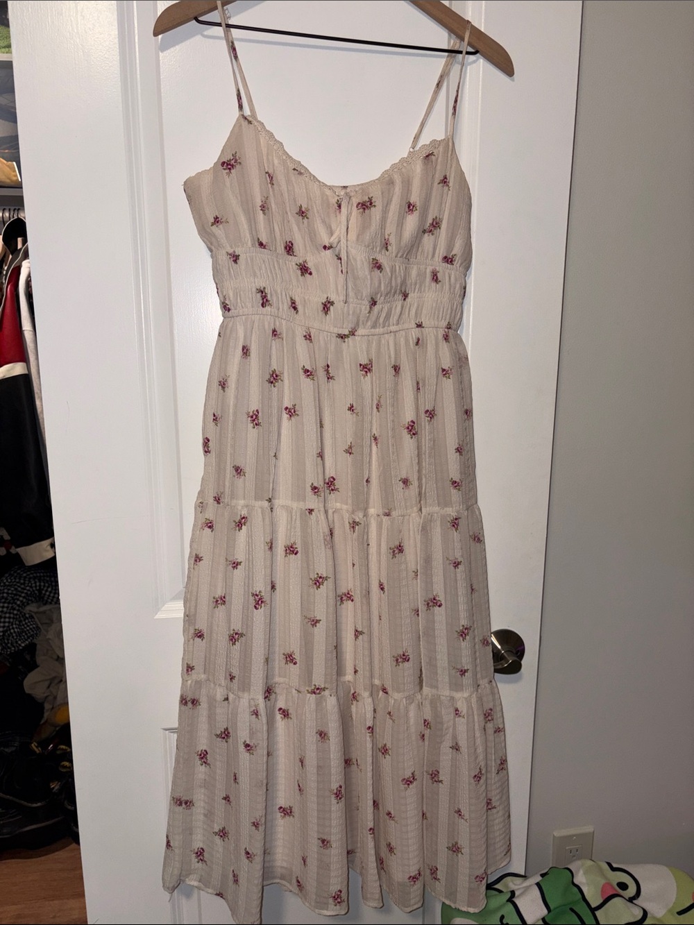 White Floral Tiered Maxi Dress - Picture 6 of 6